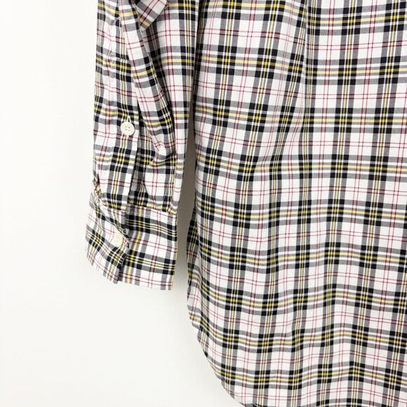 TIBI Kingston Plaid Neck Tie Button Up Shirt Size S Back Zip Long Sleeve Cotton - Picture 9 of 13